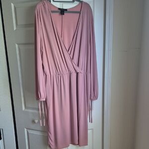 Ashley Stewart Blush Long Sleeve Dress